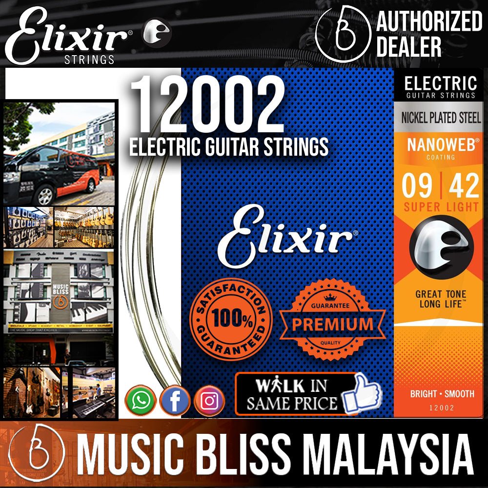 Elixir Strings Nanoweb Electric Guitar Strings .009-.042 Super Light