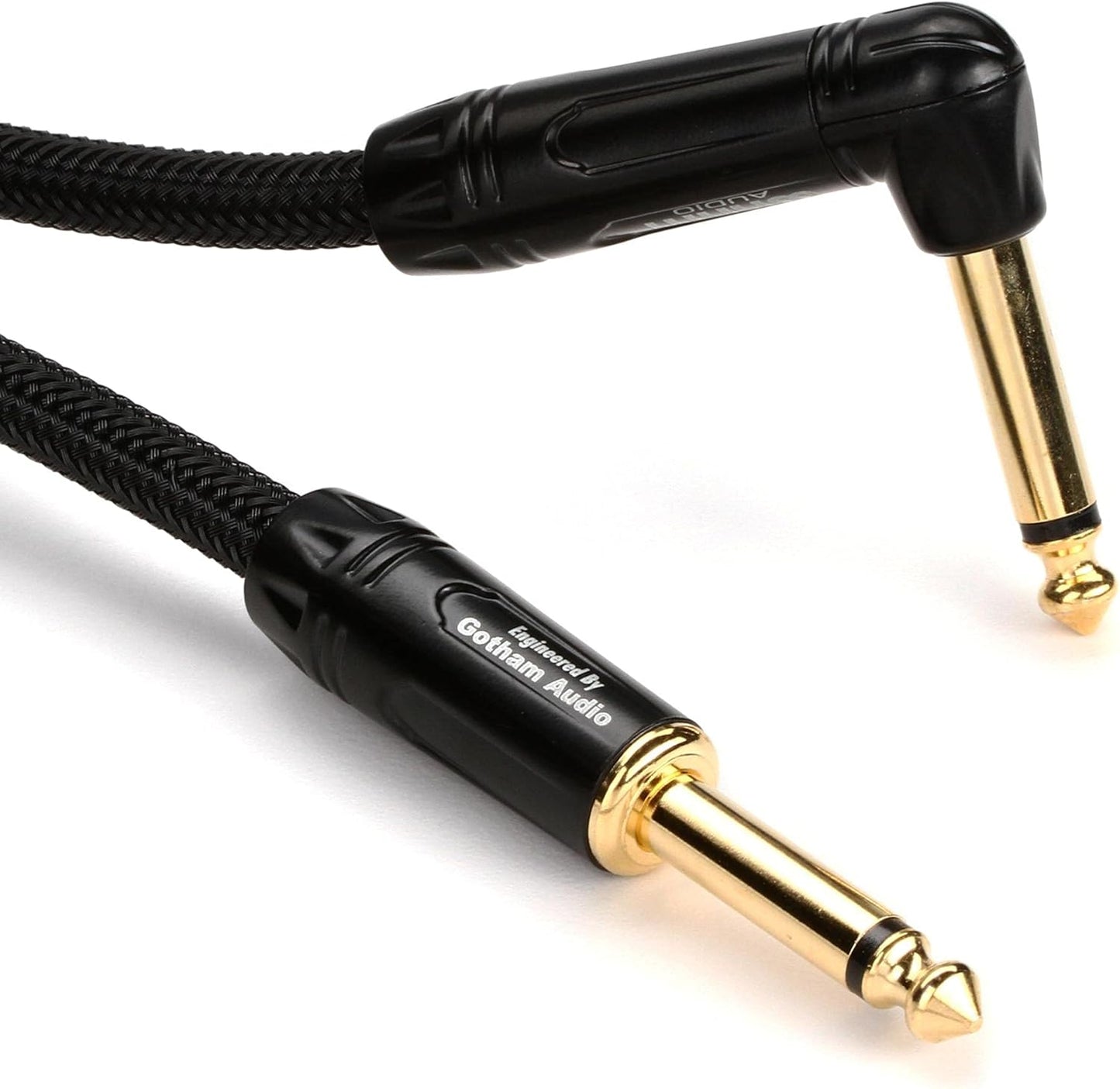 Warm Audio Prem-TS-1RT-10' Premier Gold Straight to Right Angle Instrument Cable - 10-foot