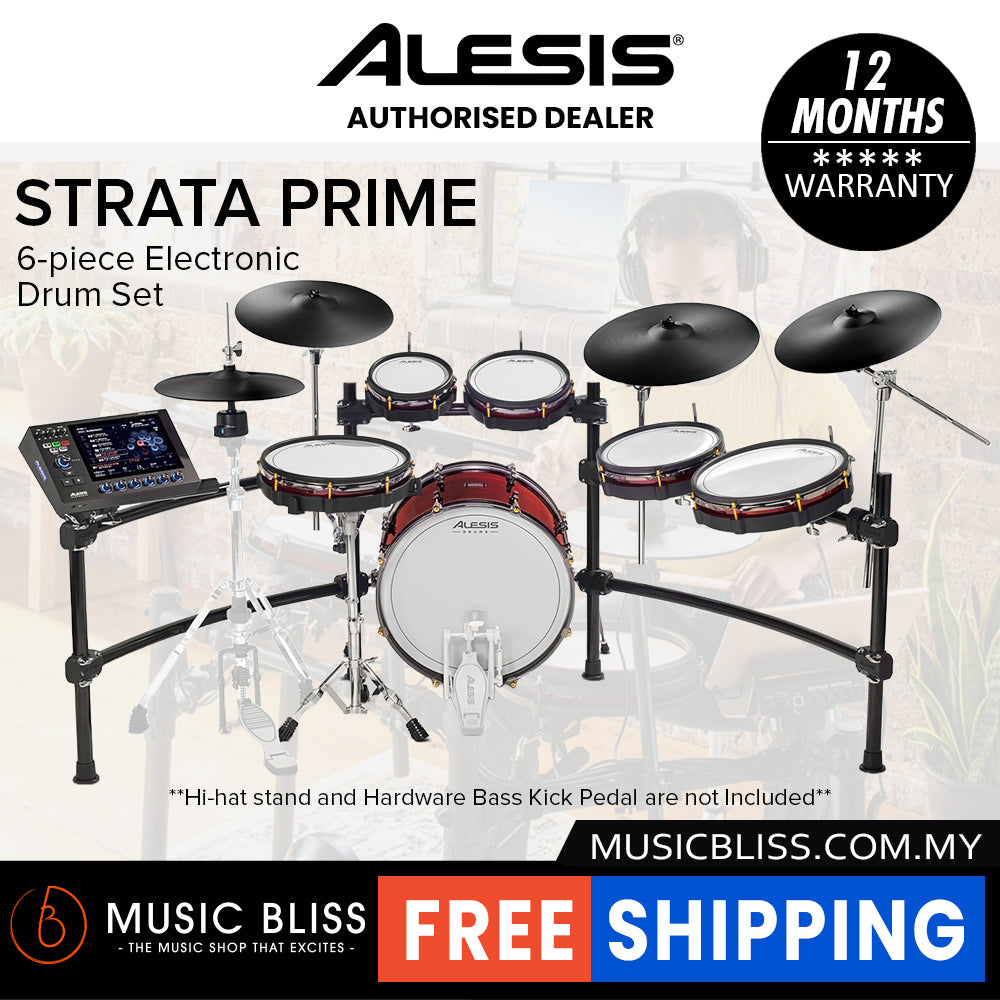 Alesis Strata Prime Electronic Drum Kit with Tama Hardware, Drumstick, Drum Stool, and Headphone