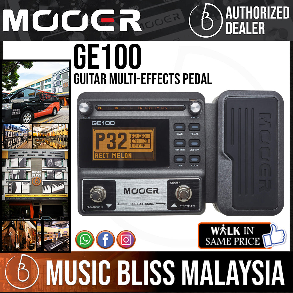 Mooer GE100 Guitar Multi-Effects Pedal - Music Bliss Malaysia