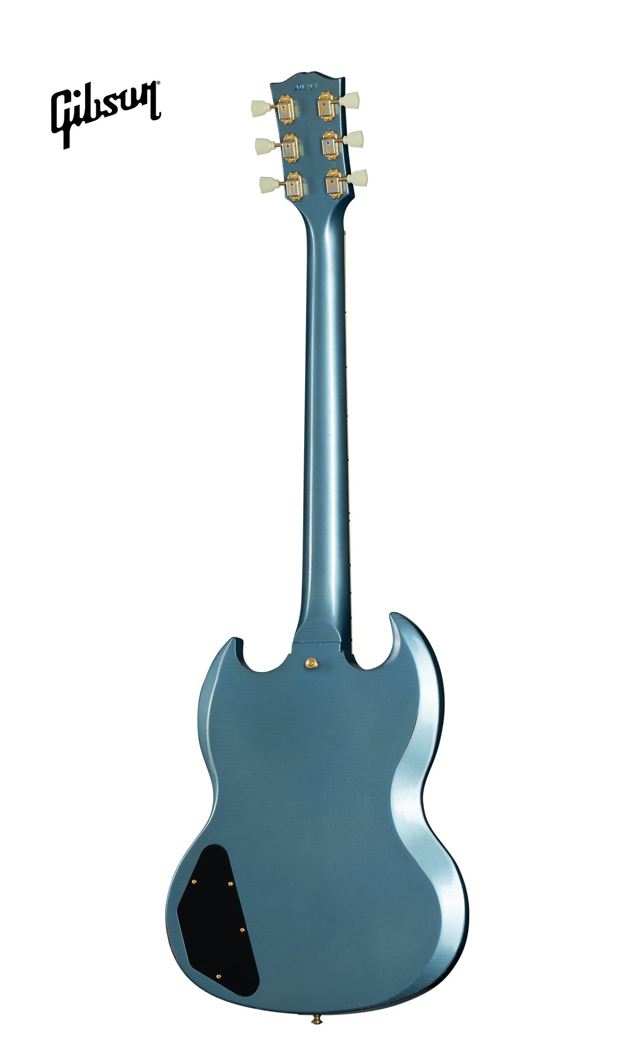 GIBSON 1964 SG STANDARD REISSUE WITH MAESTRO VIBROLA LIGHT AGED ELECTRIC GUITAR - ANTIQUE PELHAM BLUE - Music Bliss Malaysia