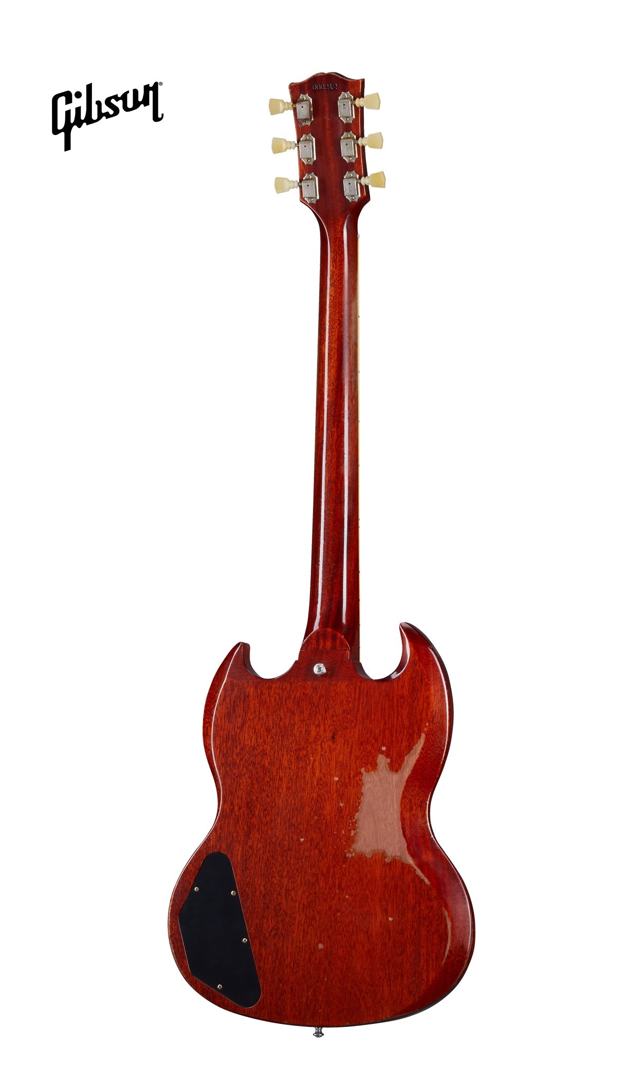 GIBSON 1964 SG STANDARD REISSUE WITH MAESTRO VIBROLA HEAVY AGED ELECTRIC GUITAR - FADED CHERRY - Music Bliss Malaysia