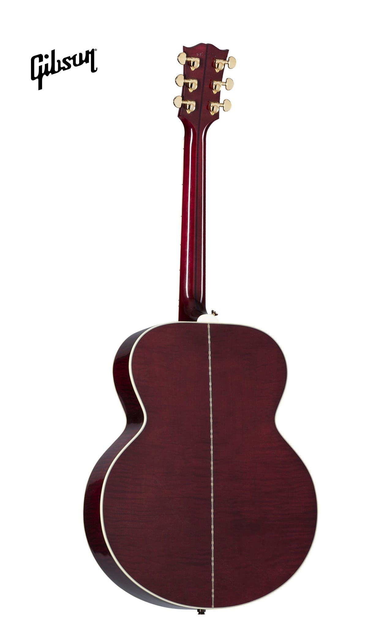 GIBSON SJ-200 STANDARD MAPLE LEFT-HANDED ACOUSTIC-ELECTRIC GUITAR - WINE RED - Music Bliss Malaysia