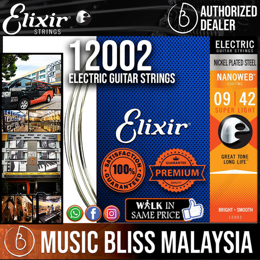 Elixir Strings Nanoweb Electric Guitar Strings .009-.042 Super Light
