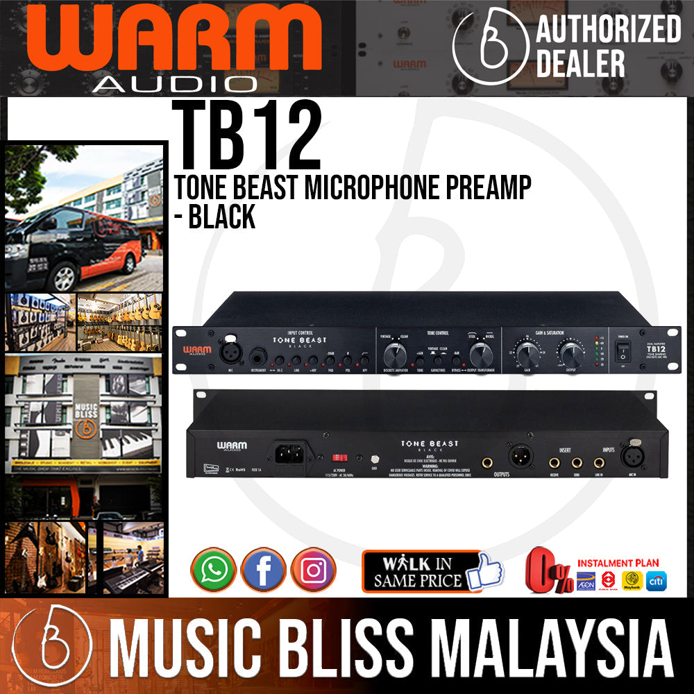 Warm Audio TB12 Tone Beast Microphone Preamp - Black (TB-12) - Music Bliss Malaysia