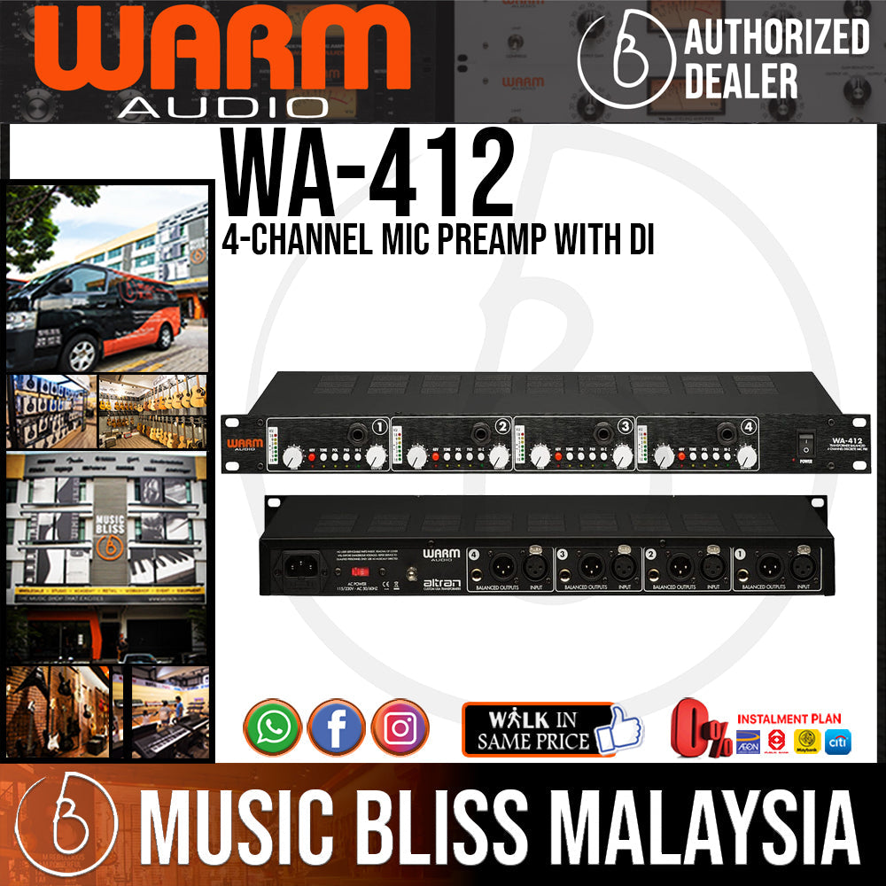 Warm Audio WA-412 4-channel Mic Preamp with DI (WA412) - Music Bliss Malaysia