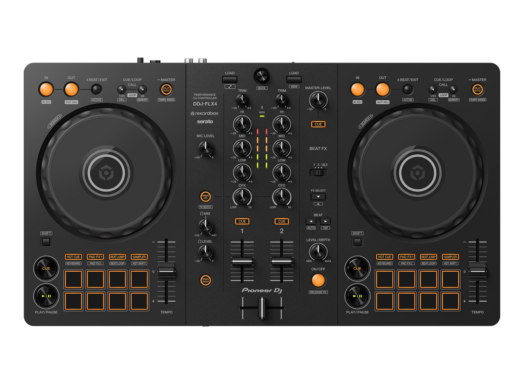 Pioneer DJ DDJ-FLX4 2-deck Rekordbox and Serato DJ Controller