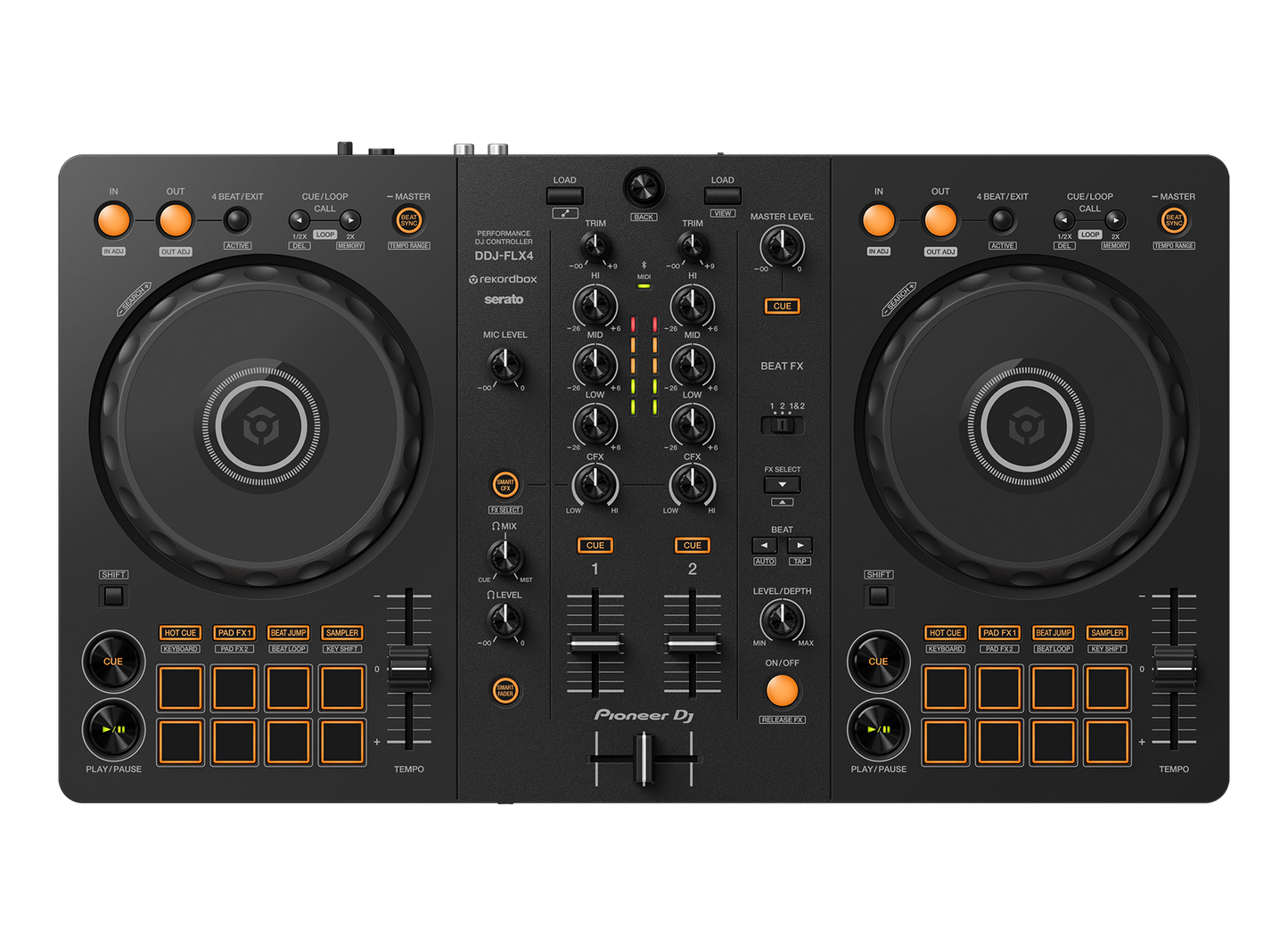 Pioneer DJ DDJ-FLX4 2-deck Rekordbox and Serato DJ Controller