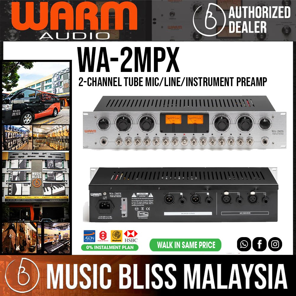 Warm Audio WA-2MPX 2-channel Tube Mic/Line/Instrument Preamp - Music Bliss Malaysia