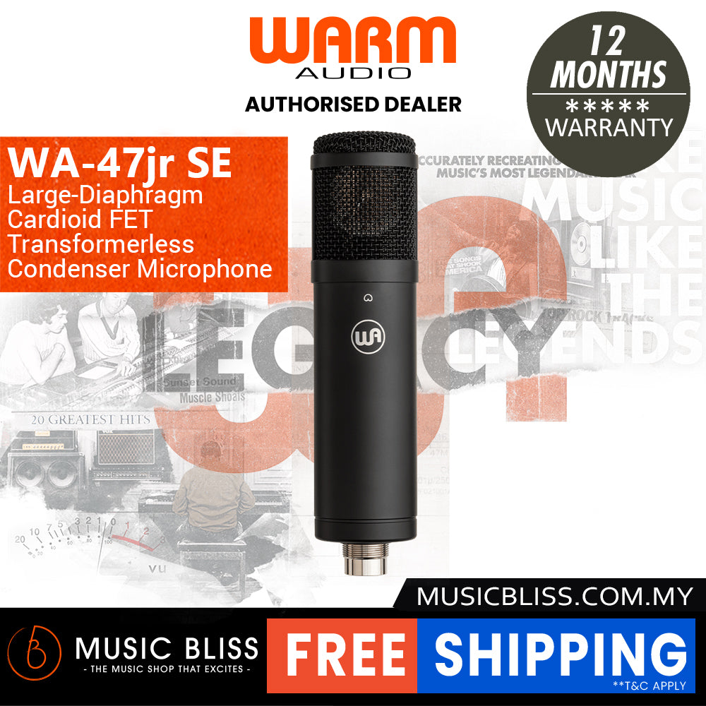 Warm Audio WA-47jr Studio Essential Large-Diaphragm Cardioid Condenser Microphone - Black