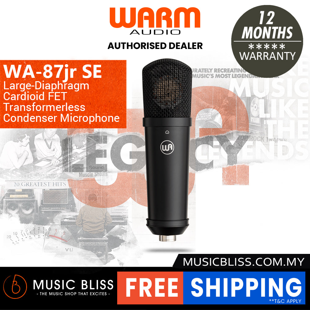 Warm Audio WA-87jr Studio Essential Large-Diaphragm Cardioid Condenser Microphone - Black