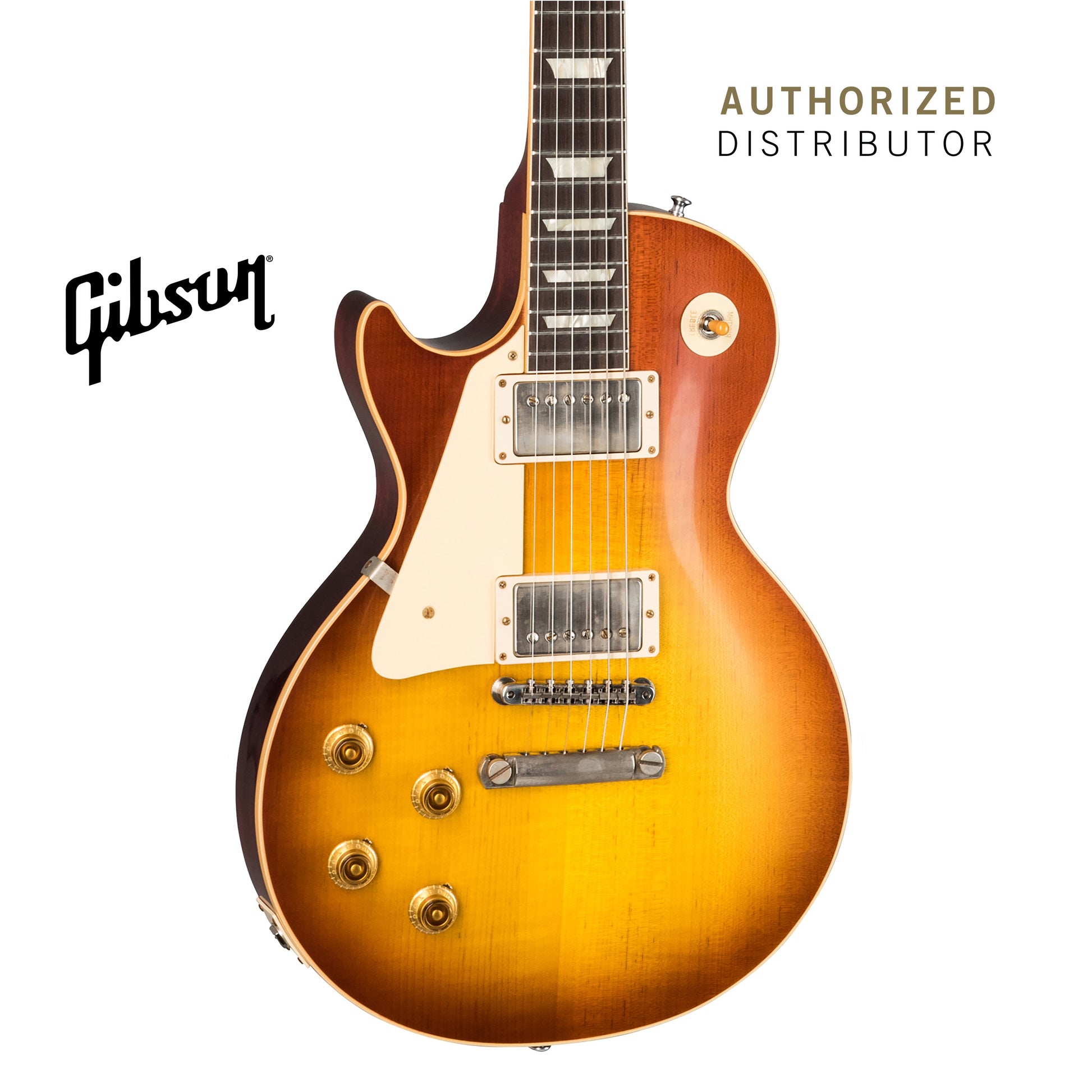 GIBSON 1958 LES PAUL STANDARD REISSUE VOS LEFT-HANDED ELECTRIC GUITAR - ICED TEA BURST - Music Bliss Malaysia