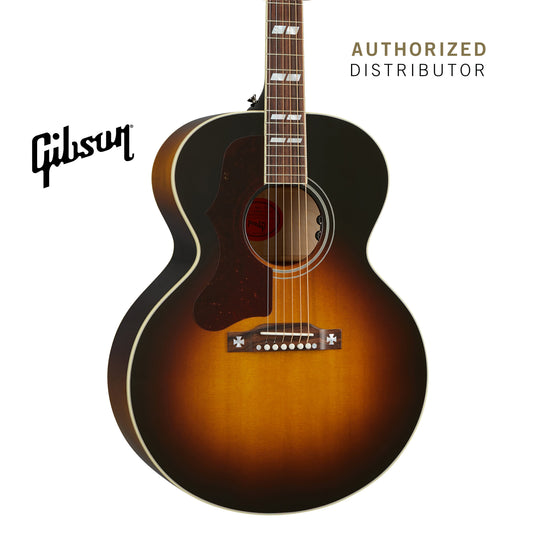 GIBSON J-185 ORIGINAL LEFT-HANDED ACOUSTIC-ELECTRIC GUITAR - VINTAGE SUNBURST - Music Bliss Malaysia