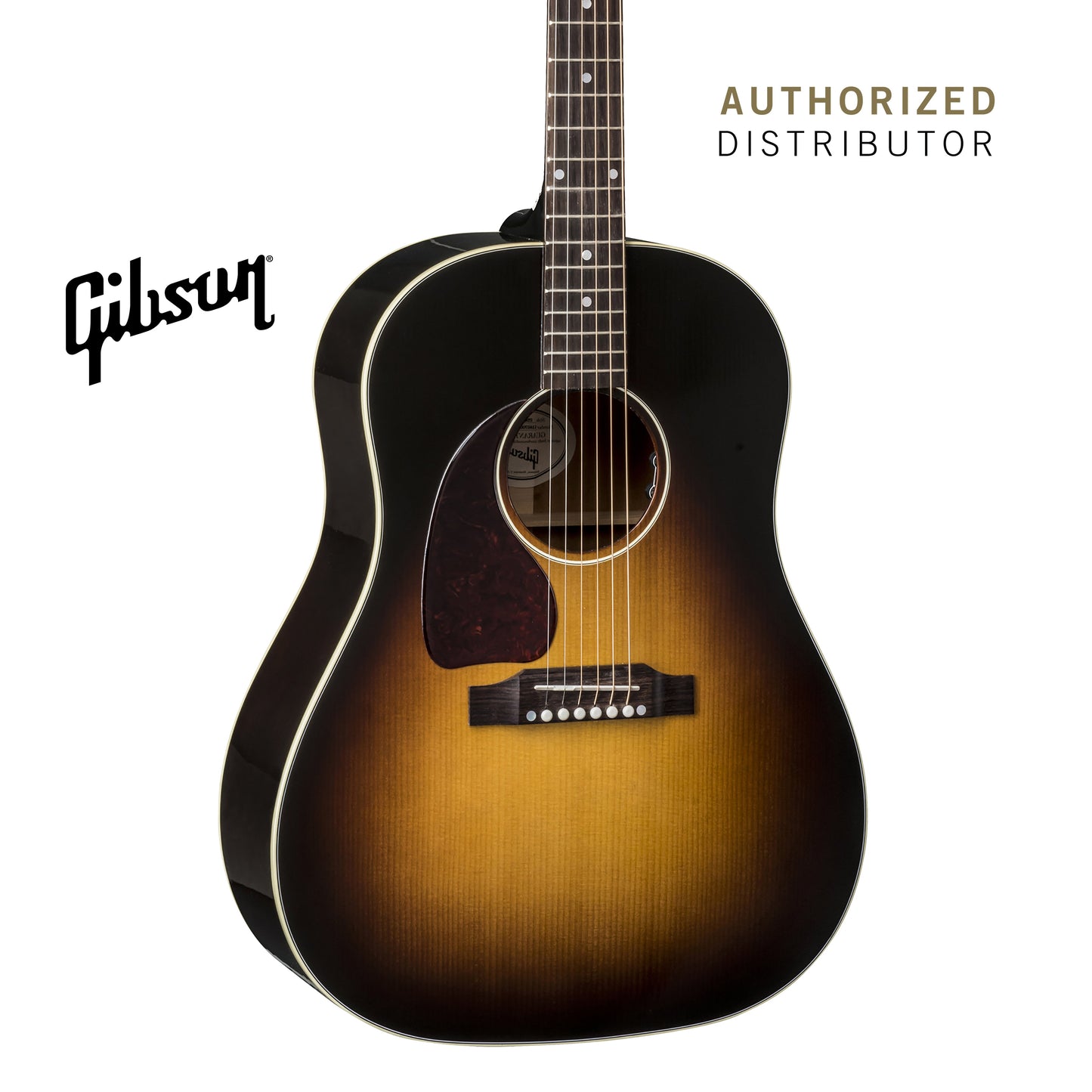 GIBSON J-45 STANDARD LEFT-HANDED ACOUSTIC-ELECTRIC GUITAR - VINTAGE SUNBURST - Music Bliss Malaysia