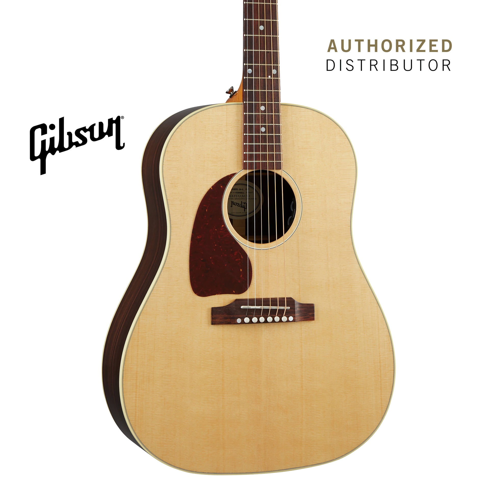 GIBSON J-45 STUDIO ROSEWOOD LEFT-HANDED ACOUSTIC-ELECTRIC GUITAR - ANTIQUE NATURAL - Music Bliss Malaysia