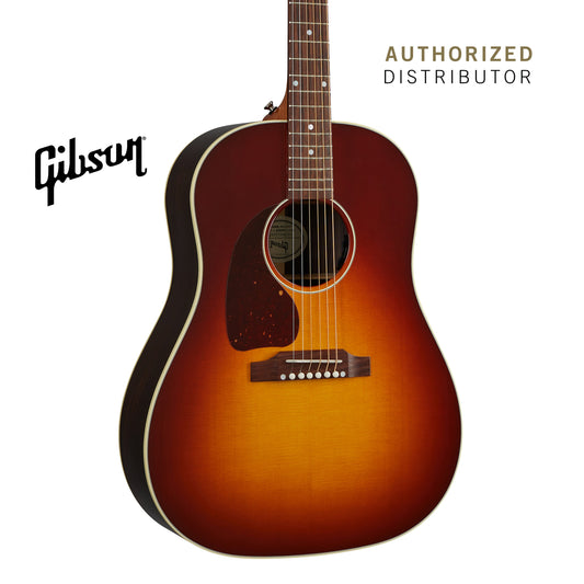 GIBSON J-45 STUDIO ROSEWOOD LEFT-HANDED ACOUSTIC-ELECTRIC GUITAR - ROSEWOOD BURST - Music Bliss Malaysia