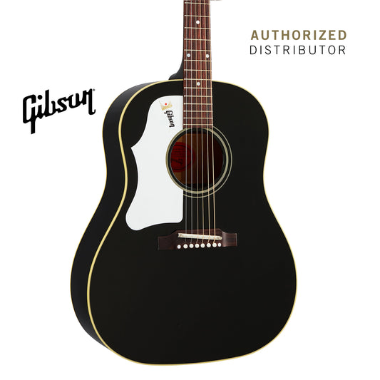 GIBSON 60S J-45 ORIGINAL, ADJ SADDLE LEFT-HANDED ACOUSTIC GUITAR - EBONY - Music Bliss Malaysia