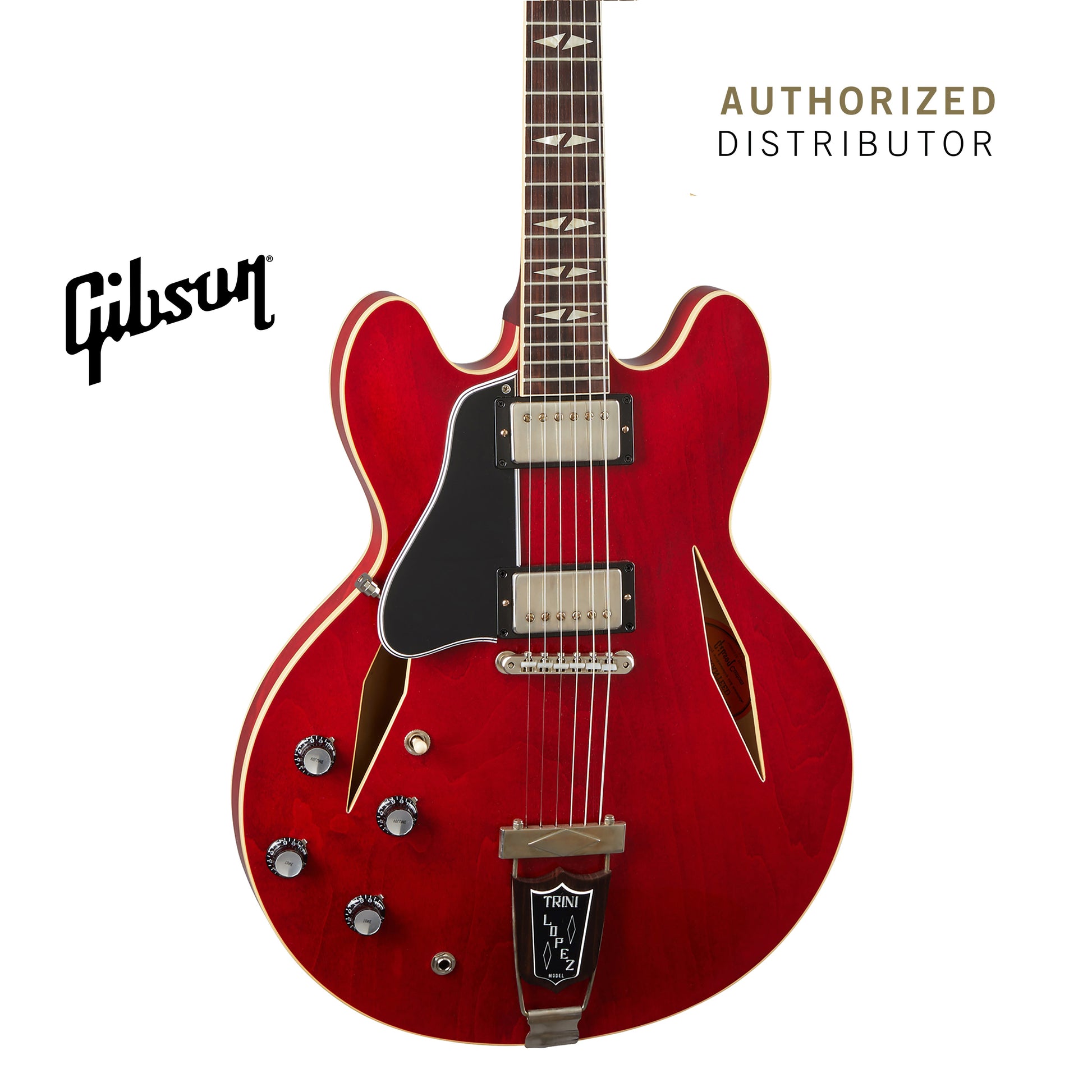 GIBSON 1964 TRINI LOPEZ STANDARD REISSUE VOS SEMI-HOLLOWBODY LEFT-HANDED ELECTRIC GUITAR - 60S CHERRY - Music Bliss Malaysia