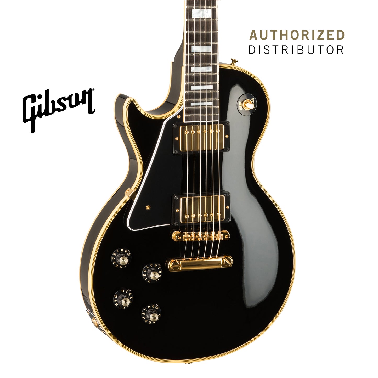GIBSON 1968 LES PAUL CUSTOM REISSUE LEFT-HANDED ELECTRIC GUITAR - EBONY - Music Bliss Malaysia