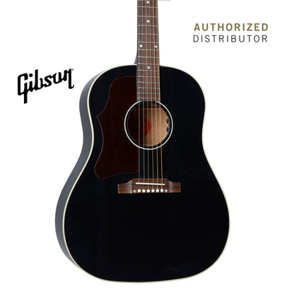 GIBSON 50S J-45 ORIGINAL LEFT-HANDED ACOUSTIC-ELECTRIC GUITAR - EBONY - Music Bliss Malaysia