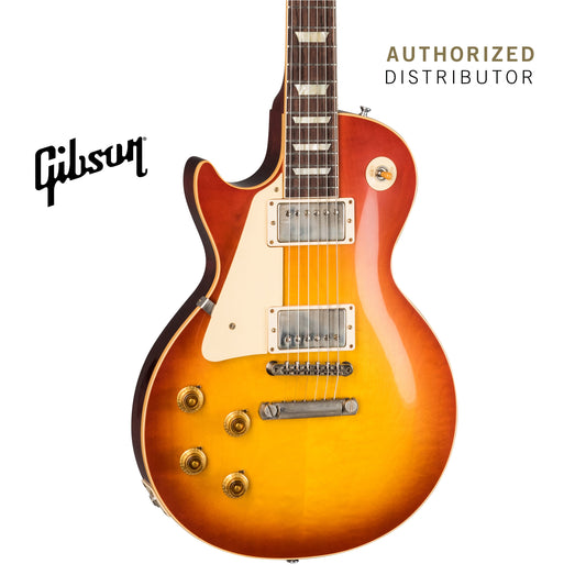 GIBSON 1958 LES PAUL STANDARD REISSUE VOS LEFT-HANDED ELECTRIC GUITAR - WASHED CHERRY SUNBURST - Music Bliss Malaysia