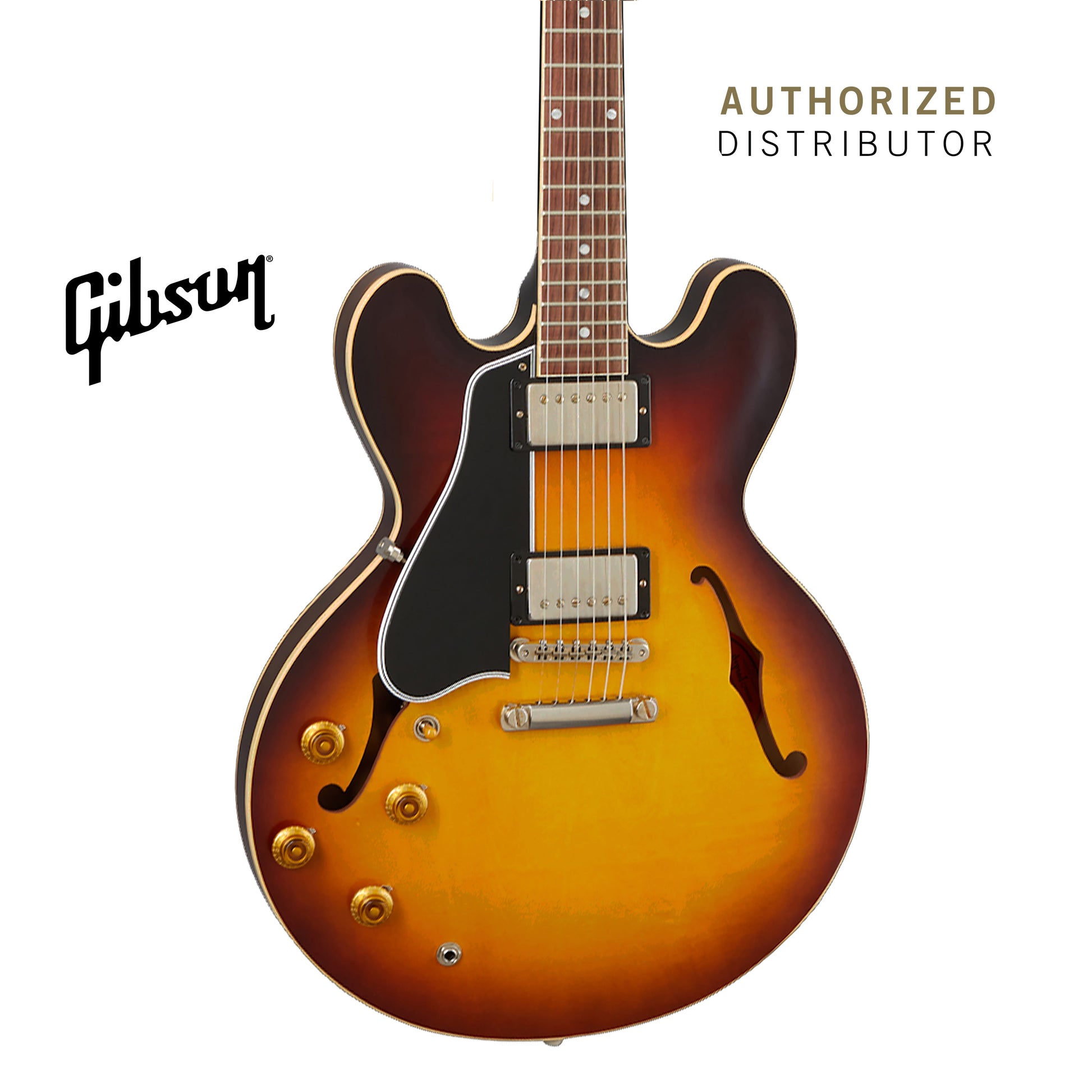 GIBSON 1959 ES-335 REISSUE VOS SEMI-HOLLOWBODY LEFT-HANDED ELECTRIC GUITAR - VINTAGE BURST - Music Bliss Malaysia