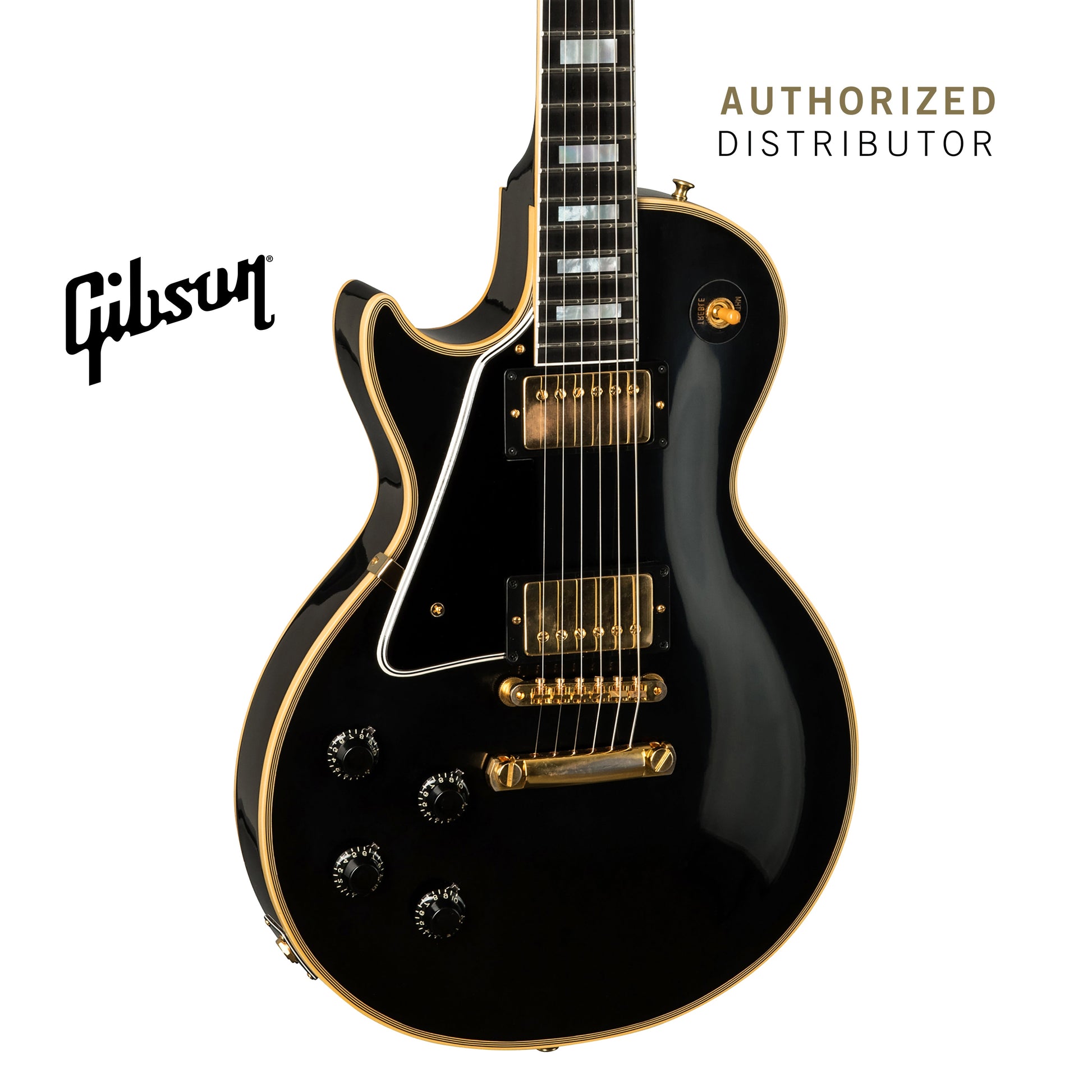 GIBSON 1957 LES PAUL CUSTOM REISSUE 2-PICKUP VOS LEFT-HANDED ELECTRIC GUITAR - EBONY - Music Bliss Malaysia