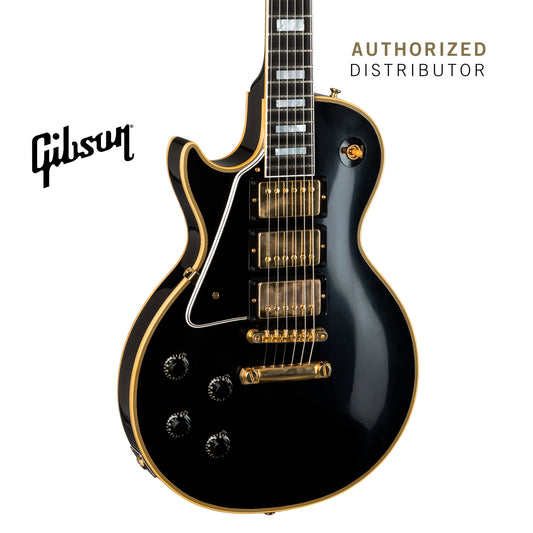 GIBSON 1957 LES PAUL CUSTOM REISSUE 3-PICKUP VOS LEFT-HANDED ELECTRIC GUITAR - EBONY - Music Bliss Malaysia