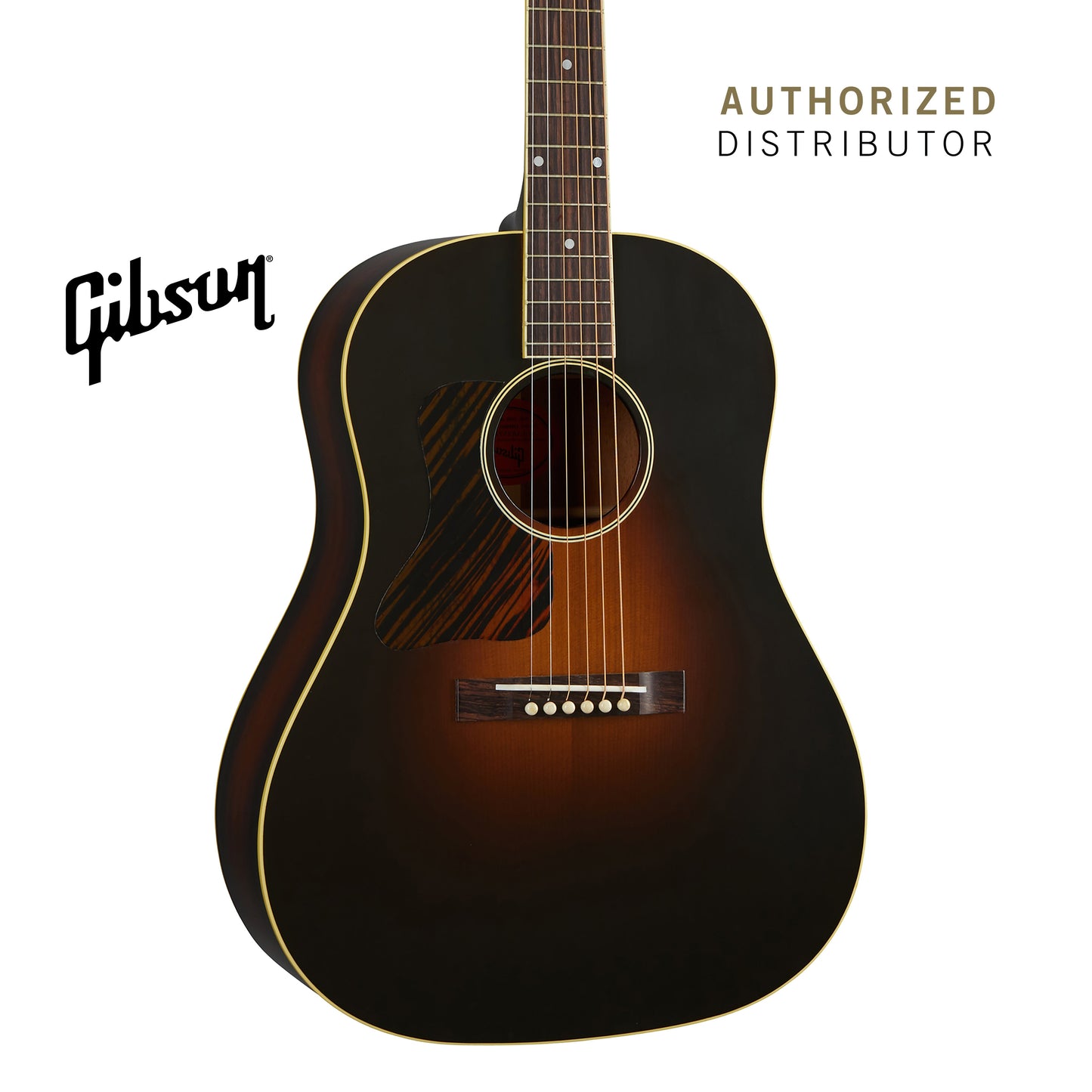 GIBSON 1934 JUMBO LEFT-HANDED ACOUSTIC GUITAR - VINTAGE SUNBURST - Music Bliss Malaysia