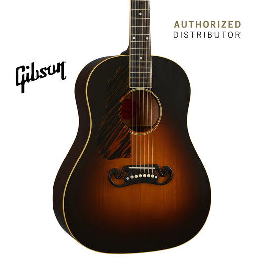 GIBSON 1939 J-55 LEFT-HANDED ACOUSTIC GUITAR - FADED VINTAGE SUNBURST - Music Bliss Malaysia