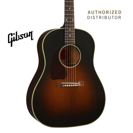 GIBSON 1942 BANNER J-45 LEFT-HANDED ACOUSTIC GUITAR - VINTAGE SUNBURST - Music Bliss Malaysia