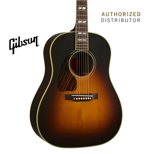 GIBSON 1942 BANNER SOUTHERN JUMBO LEFT-HANDED ACOUSTIC GUITAR - VINTAGE SUNBURST - Music Bliss Malaysia