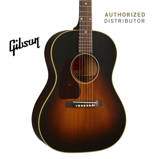 GIBSON 1942 BANNER LG-2 LEFT-HANDED ACOUSTIC GUITAR - VINTAGE SUNBURST - Music Bliss Malaysia