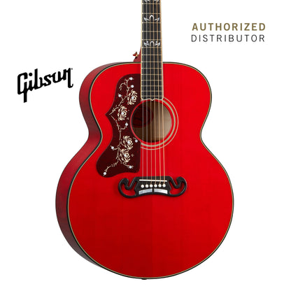 GIBSON ORIANTHI SJ-200 LEFT-HANDED ACOUSTIC-ELECTRIC GUITAR - CHERRY - Music Bliss Malaysia
