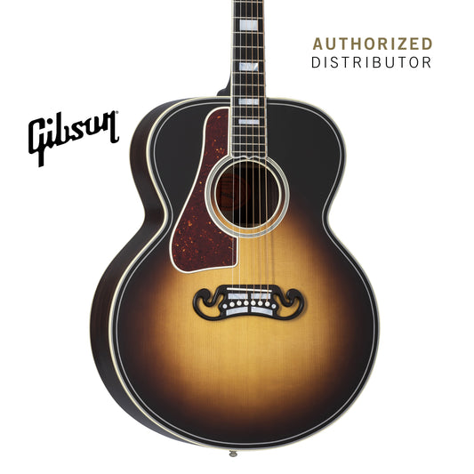 GIBSON SJ-200 WESTERN CLASSIC LEFT-HANDED ACOUSTIC GUITAR - VINTAGE SUNBURST - Music Bliss Malaysia