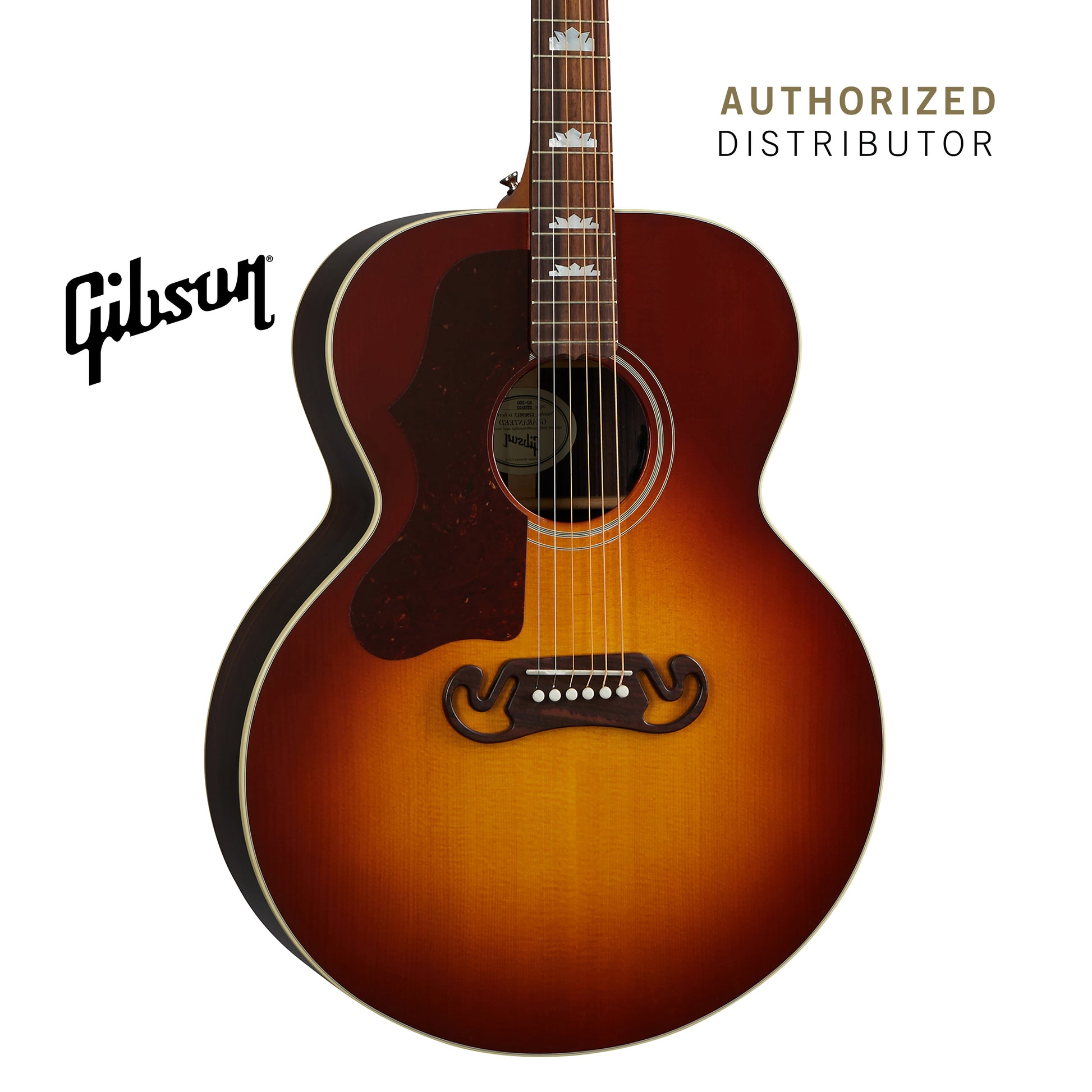 GIBSON SJ-200 STUDIO ROSEWOOD LEFT-HANDED ACOUSTIC-ELECTRIC GUITAR - ROSEWOOD BURST - Music Bliss Malaysia