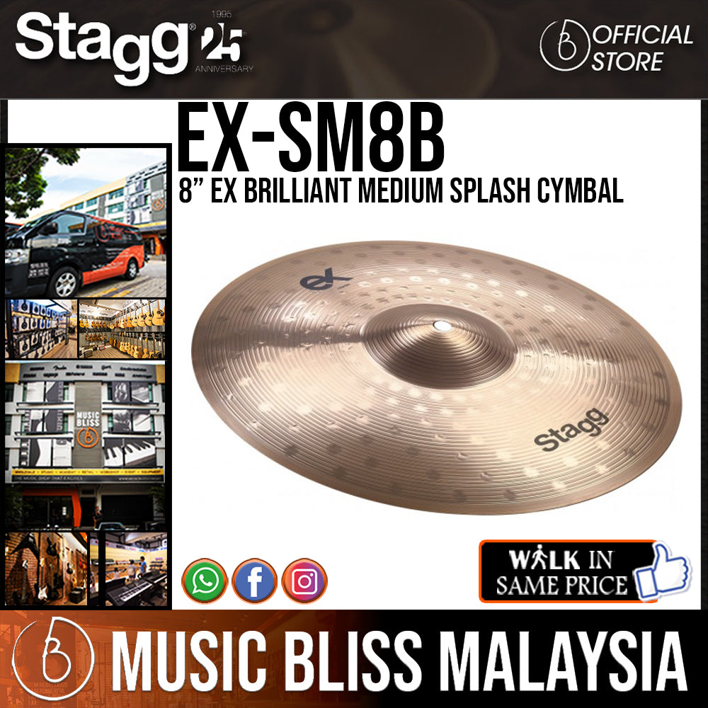 Stagg EX-SM8B 8” EX Brilliant Medium Splash Cymbal - Music Bliss Malaysia