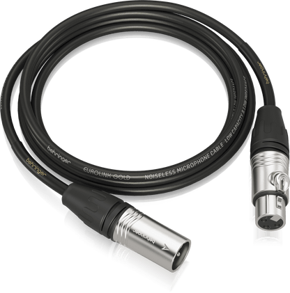 Behringer GMC-300 Gold Performance 3m (10ft) Microphone Cable with XLR Connectors - Music Bliss Malaysia