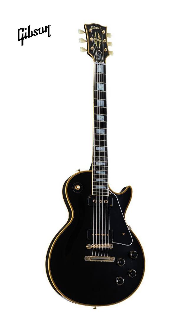 GIBSON 1954 LES PAUL CUSTOM STAPLE PICKUP REISSUE VOS ELECTRIC GUITAR - EBONY - Music Bliss Malaysia