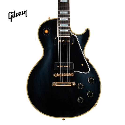 GIBSON 1954 LES PAUL CUSTOM STAPLE PICKUP REISSUE VOS ELECTRIC GUITAR - EBONY - Music Bliss Malaysia