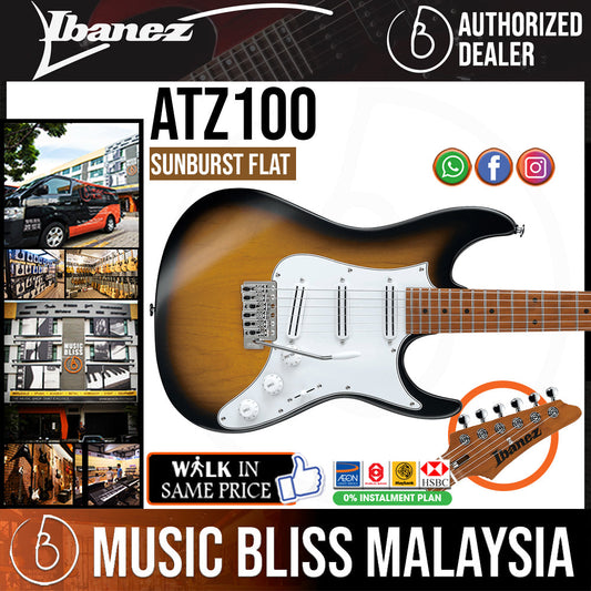 Ibanez Andy Timmons Signature ATZ100 - Sunburst Flat - Music Bliss Malaysia
