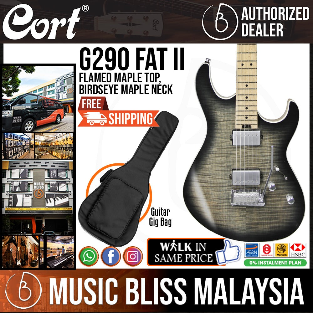Cort G290 FAT II Electric Guitar with Bag - Trans Black Burst - Music Bliss Malaysia