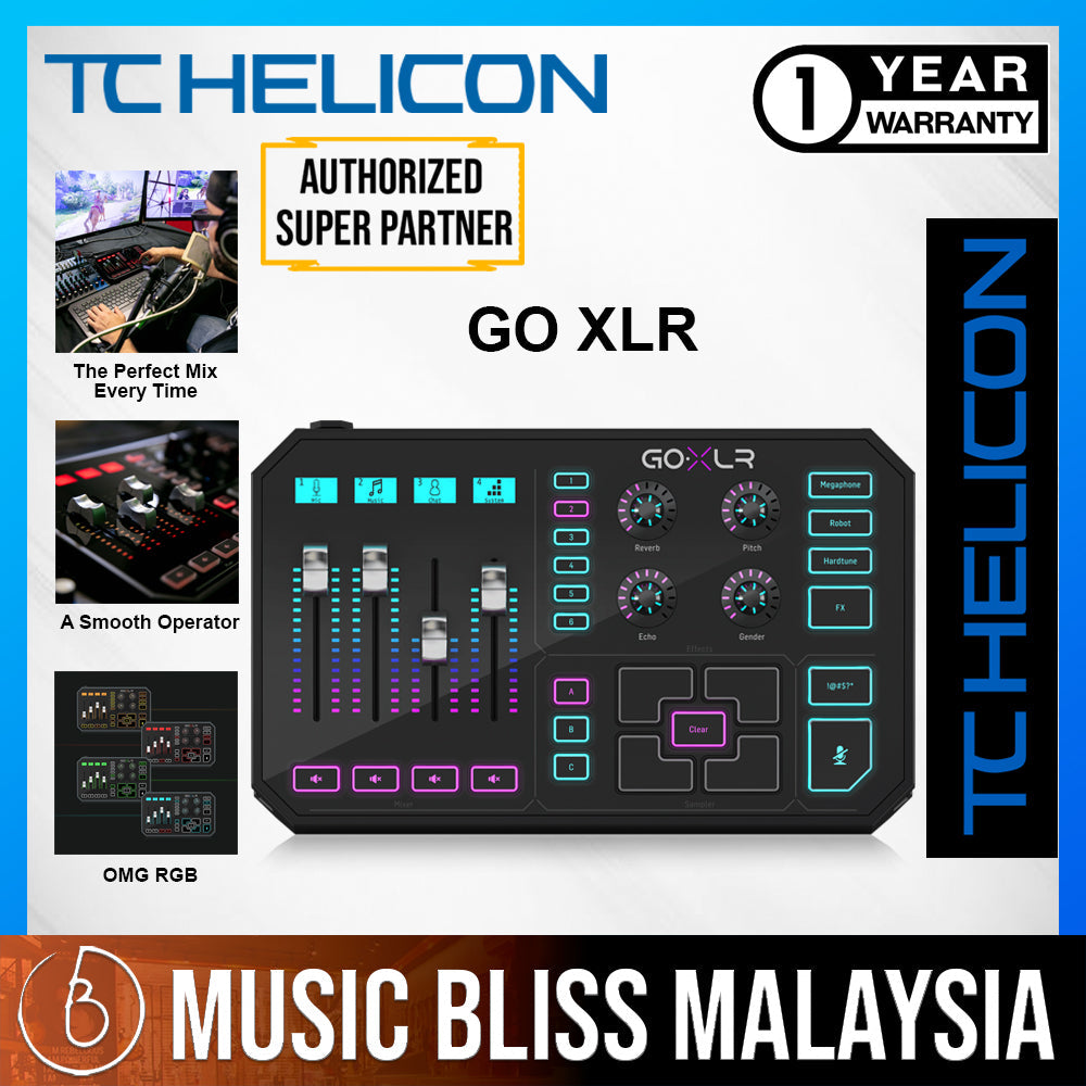 TC-Helicon Go XLR Mixer, Sampler, & Voice FX for Streamers, Best for HyperX Cloud Revolver S, SteelSeries Arctis Pro, Beyerdynamic Custom Game, Razer Nari Ultimate, Astro A20 & More, Best XLR Mixer for Gaming Streamers (GoXLR) *Crazy Sales Promotion* - Music Bliss Malaysia