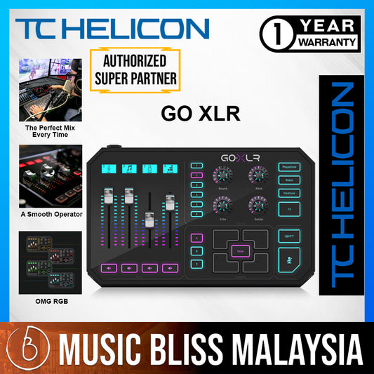 TC-Helicon Go XLR Mixer, Sampler, & Voice FX for Streamers, Best for HyperX Cloud Revolver S, SteelSeries Arctis Pro, Beyerdynamic Custom Game, Razer Nari Ultimate, Astro A20 & More, Best XLR Mixer for Gaming Streamers (GoXLR) *Crazy Sales Promotion* - Music Bliss Malaysia