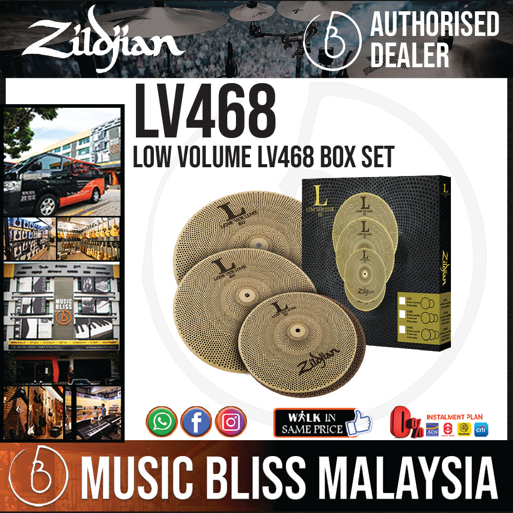 Zildjian L80 Low Volume LV468 Box Set - 14" Hi-hats, 16" Crash, 18" Crash Ride (LV468) - Music Bliss Malaysia