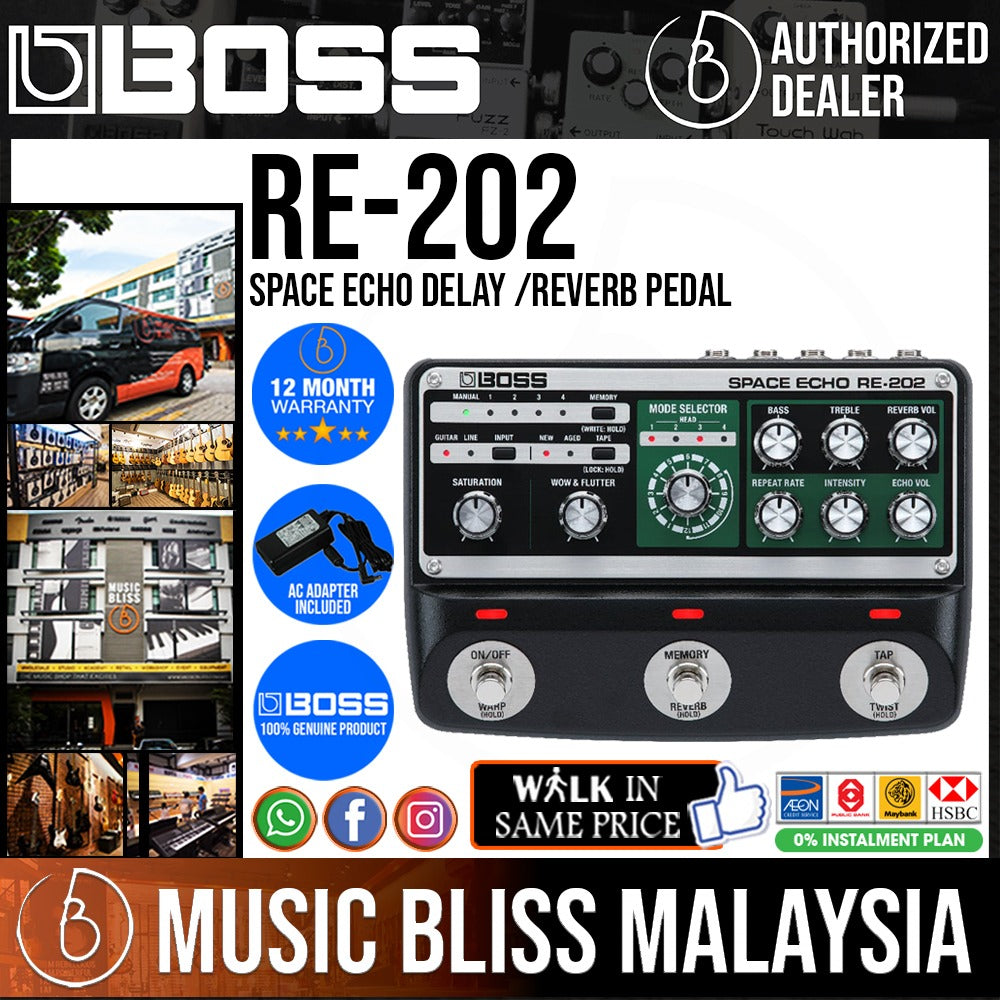 Boss RE-202 Space Echo Digital Delay Pedal - Music Bliss Malaysia