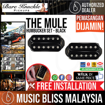 Bare Knuckle Humbucker The Mule Set - Black [Free In-Store Installation] - Music Bliss Malaysia
