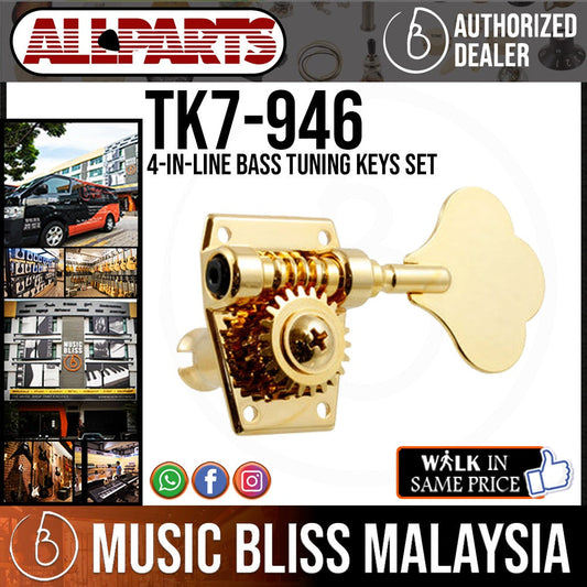 ALLPARTS TK-7946-002 4-in-line Bass Tuning Keys Set - Gold - Music Bliss Malaysia