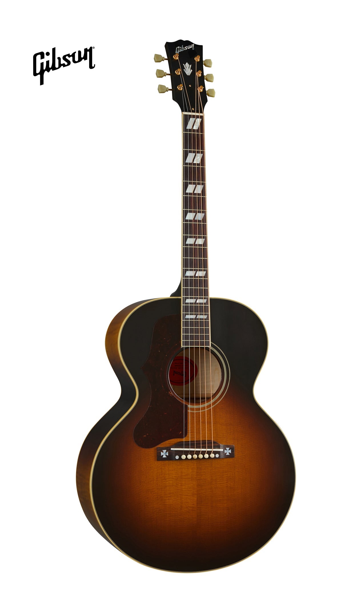 GIBSON 1952 J-185 LEFT-HANDED ACOUSTIC GUITAR - VINTAGE SUNBURST - Music Bliss Malaysia