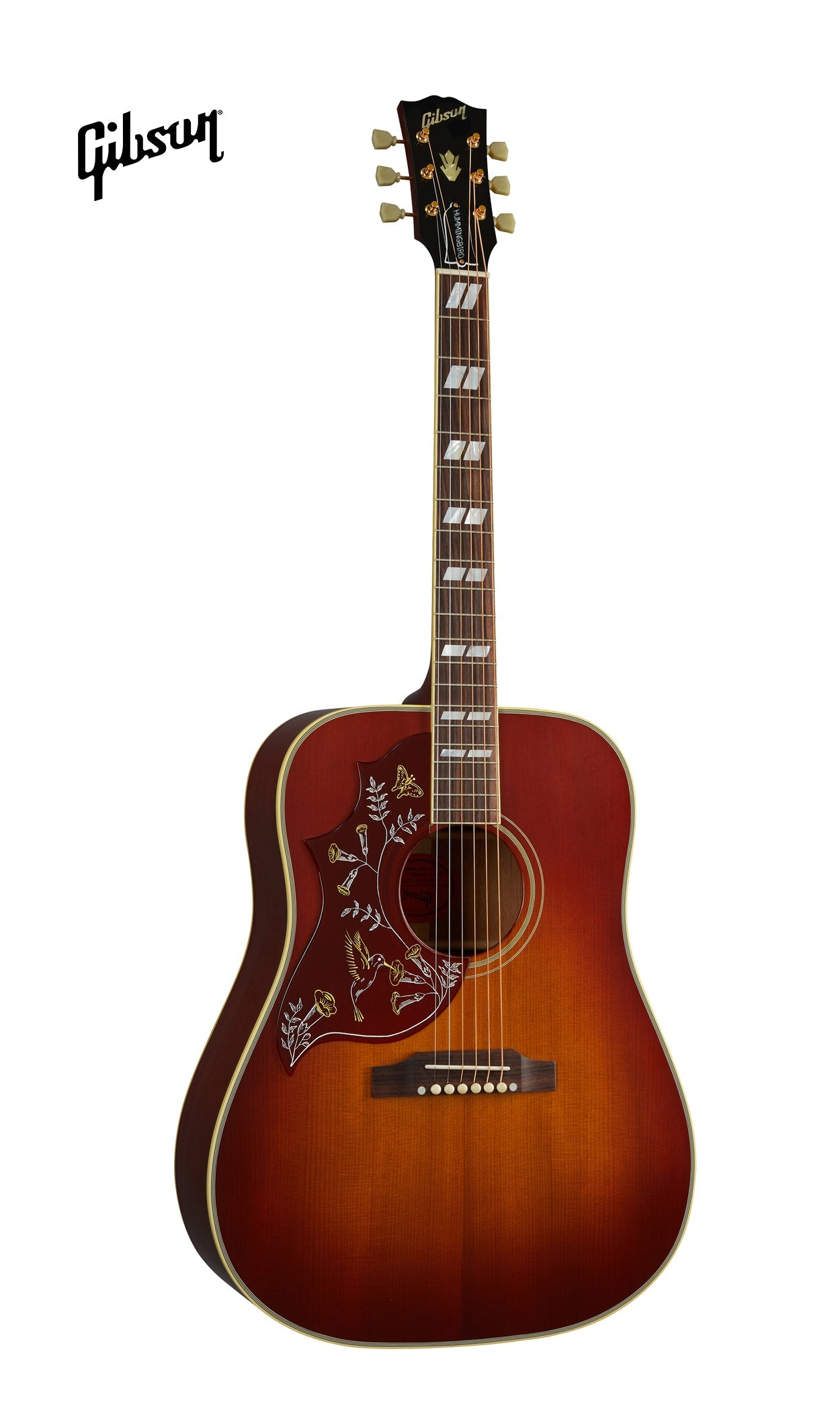 GIBSON 1960 HUMMINGBIRD, FIXED BRIDGE LEFT-HANDED ACOUSTIC GUITAR - HERITAGE CHERRY SUNBURST - Music Bliss Malaysia